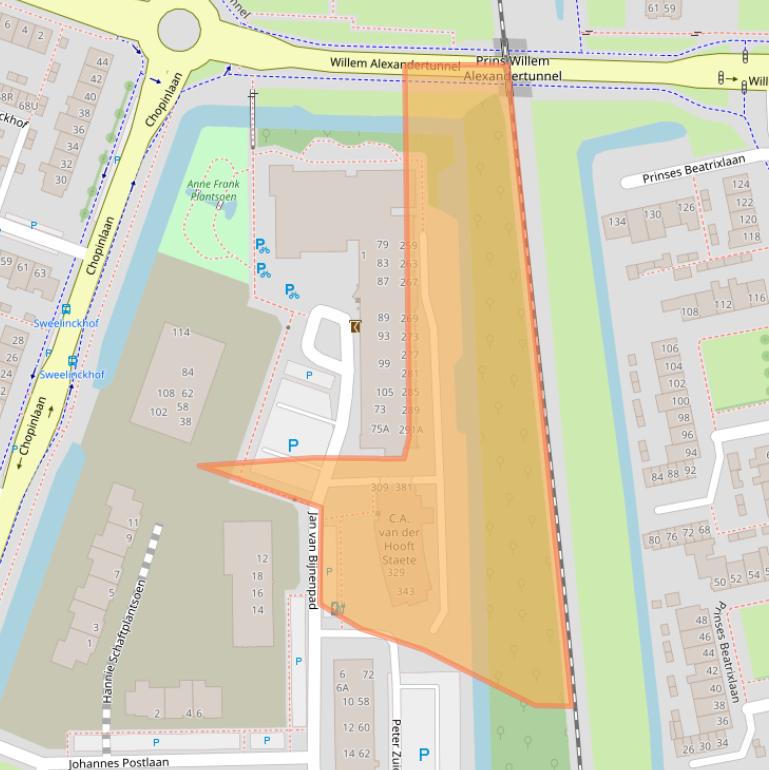 Kaart van postcodegebied 2742VH.