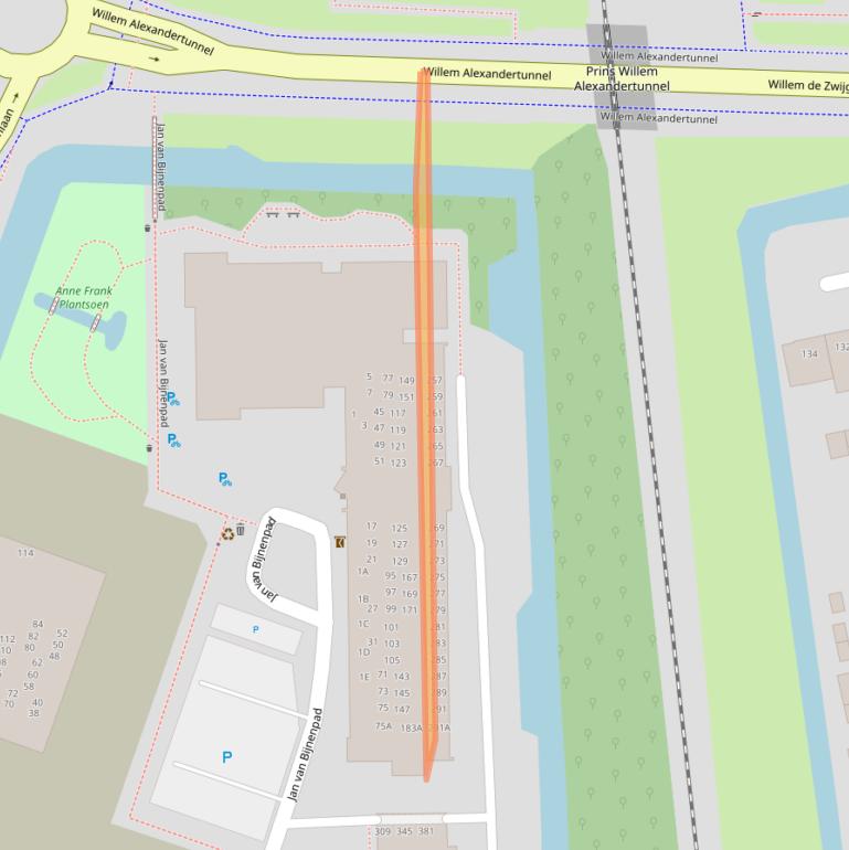 Kaart van postcodegebied 2742VJ.