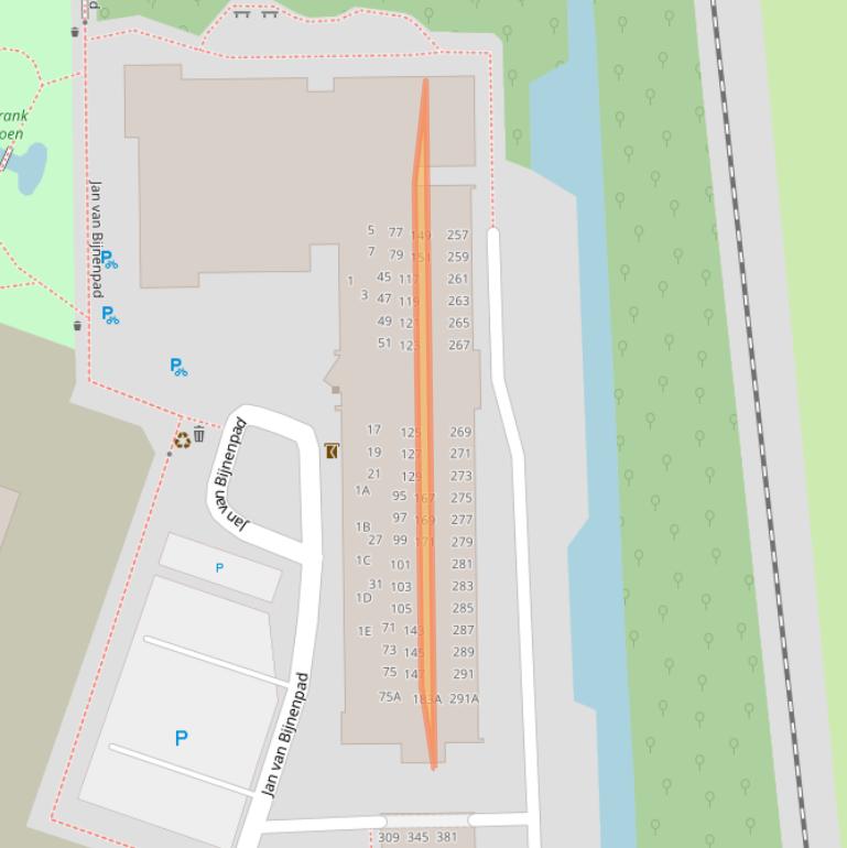 Kaart van postcodegebied 2742VL.