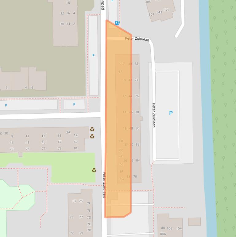 Kaart van postcodegebied 2742VZ.