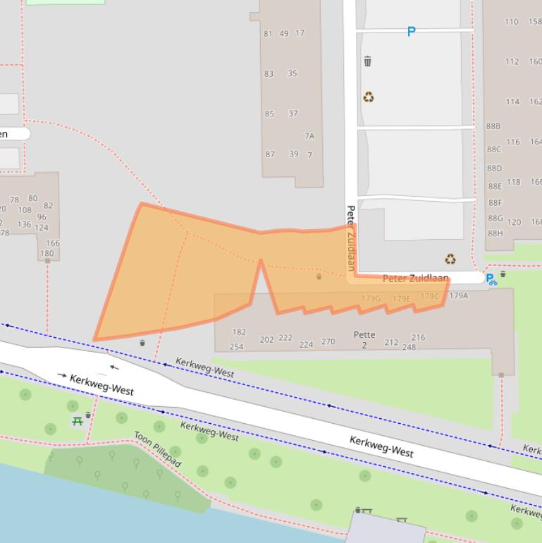 Kaart van postcodegebied 2742XA.