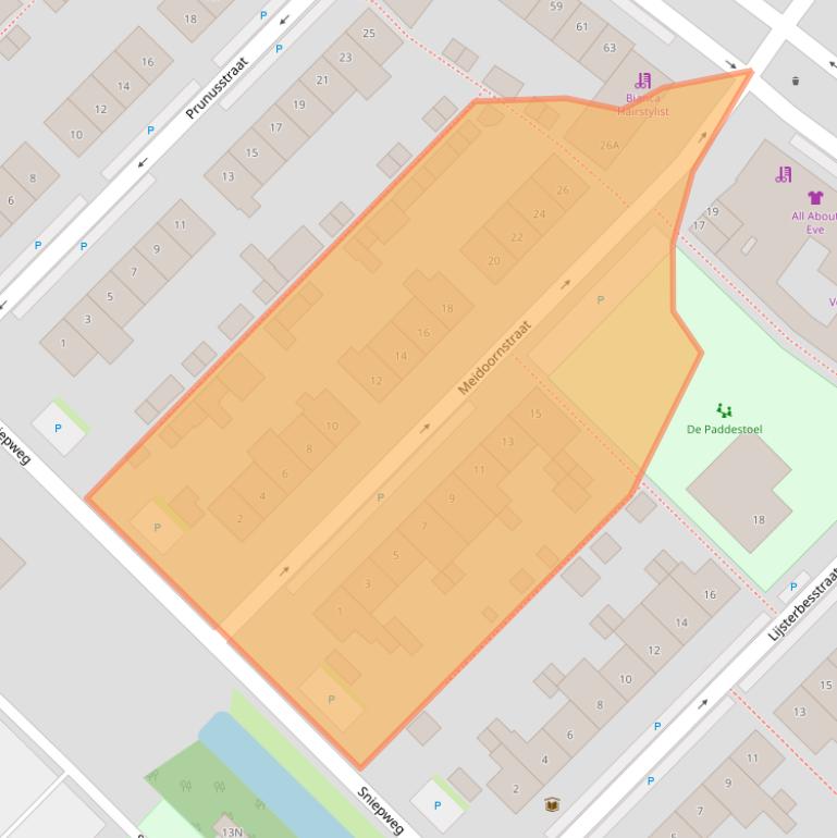 Kaart van postcodegebied 2742XL.