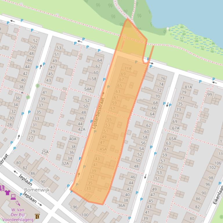 Kaart van postcodegebied 2742XM.