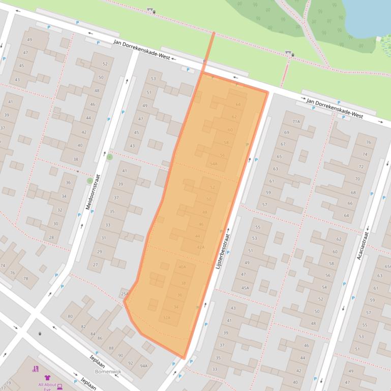 Kaart van postcodegebied 2742XR.