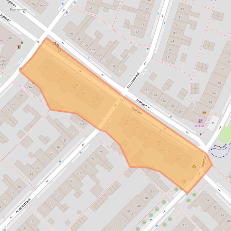 Kaart van postcodegebied 2742ZB.