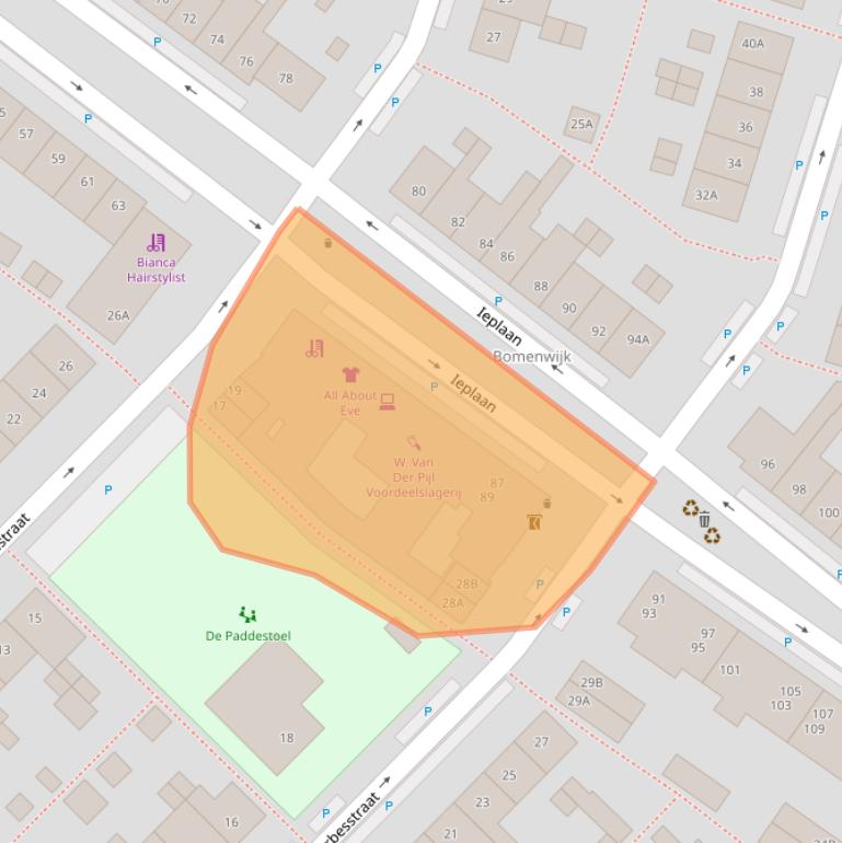 Kaart van postcodegebied 2742ZC.