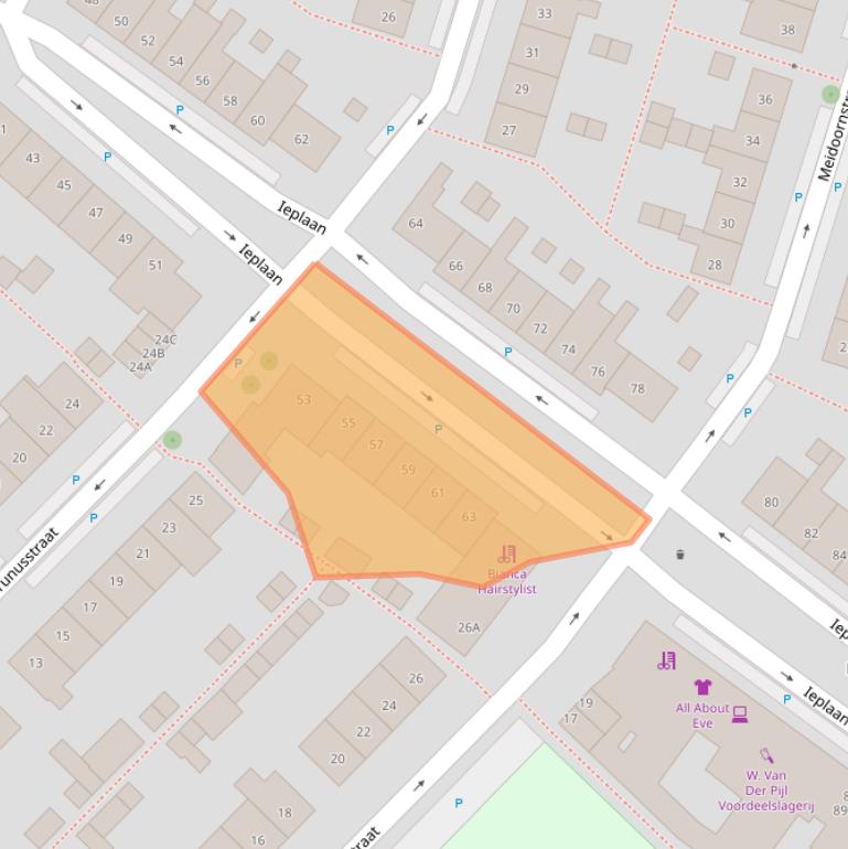 Kaart van postcodegebied 2742ZD.