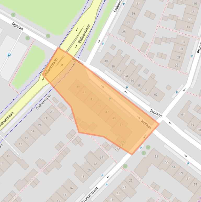 Kaart van postcodegebied 2742ZE.