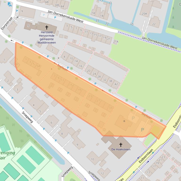 Kaart van postcodegebied 2742ZG.