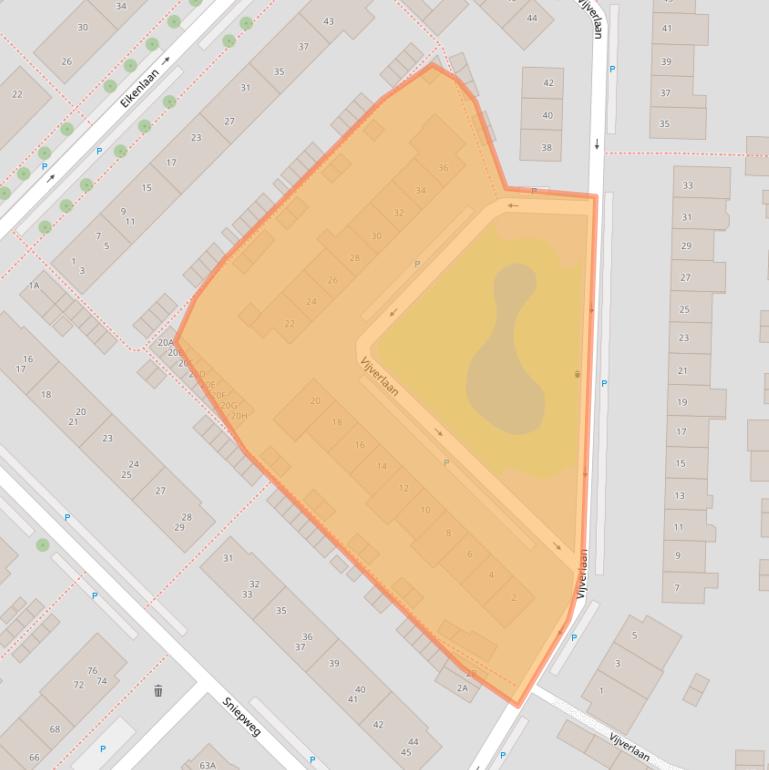 Kaart van postcodegebied 2742ZJ.