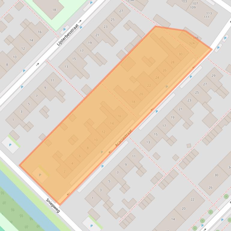 Kaart van postcodegebied 2742ZN.