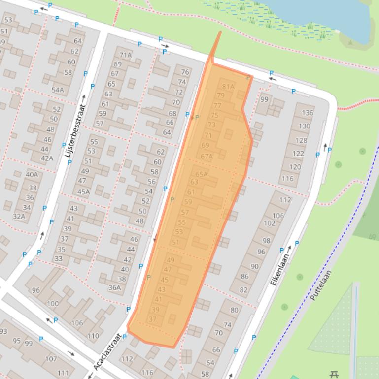 Kaart van postcodegebied 2742ZP.