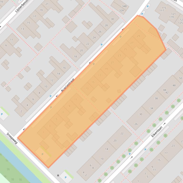 Kaart van postcodegebied 2742ZR.