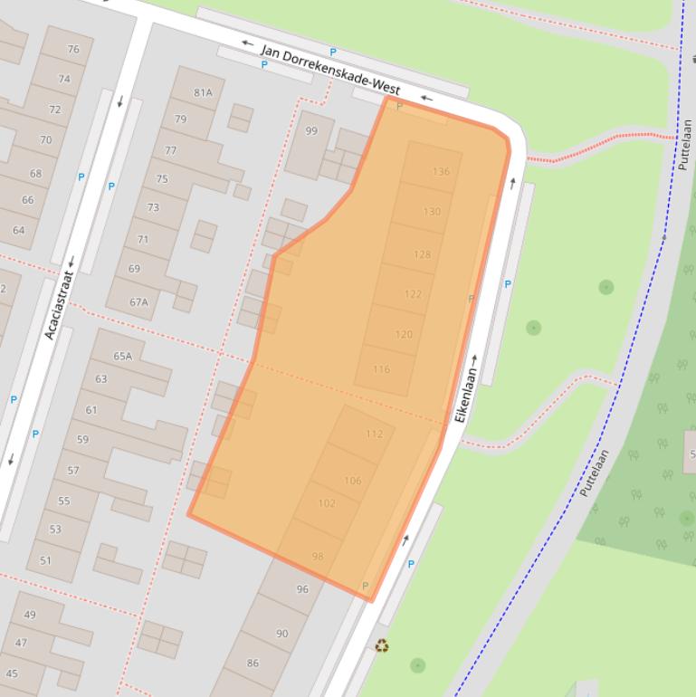 Kaart van postcodegebied 2742ZS.