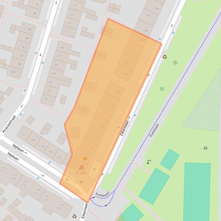 Kaart van postcodegebied 2742ZT.