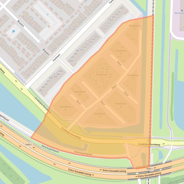 Kaart van postcodegebied 2742ZW.