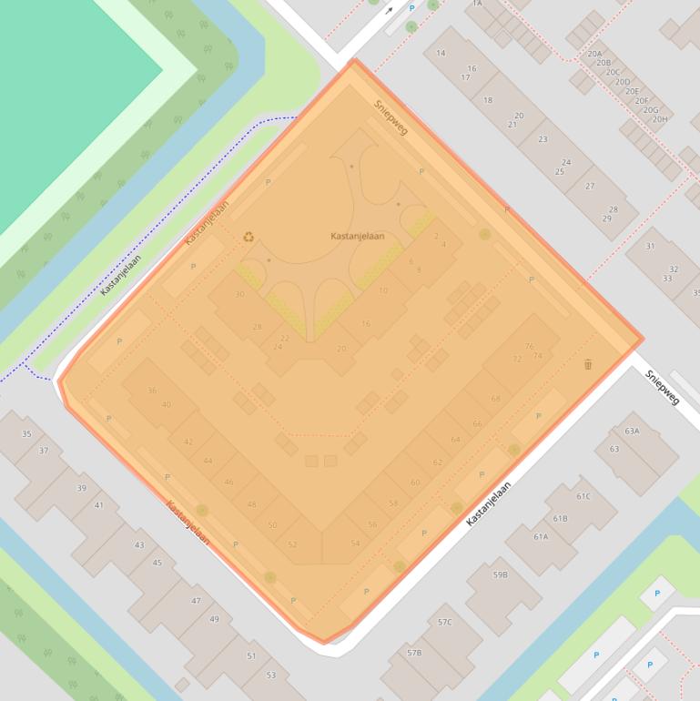 Kaart van postcodegebied 2743BZ.