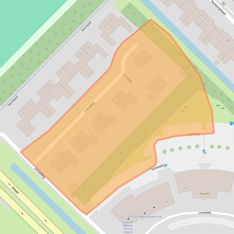 Kaart van postcodegebied 2743CA.