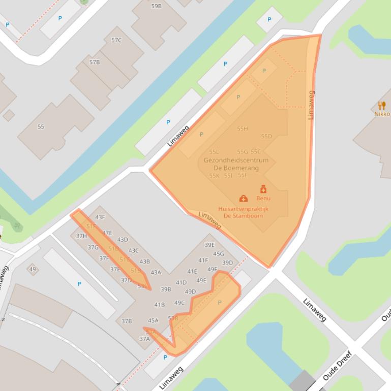 Kaart van postcodegebied 2743CC.