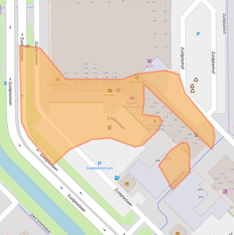 Kaart van postcodegebied 2743CP.