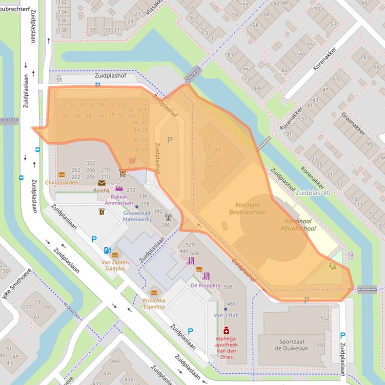 Kaart van postcodegebied 2743CR.