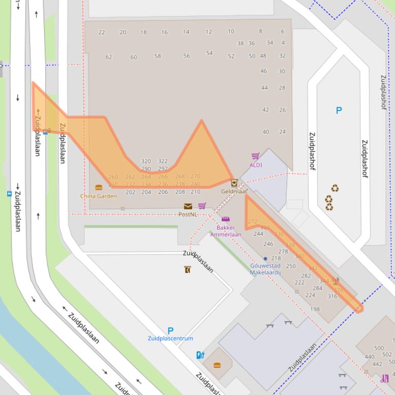 Kaart van postcodegebied 2743CS.