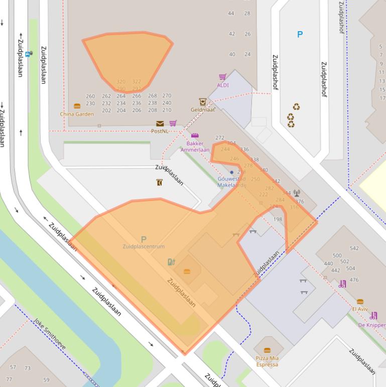 Kaart van postcodegebied 2743CT.