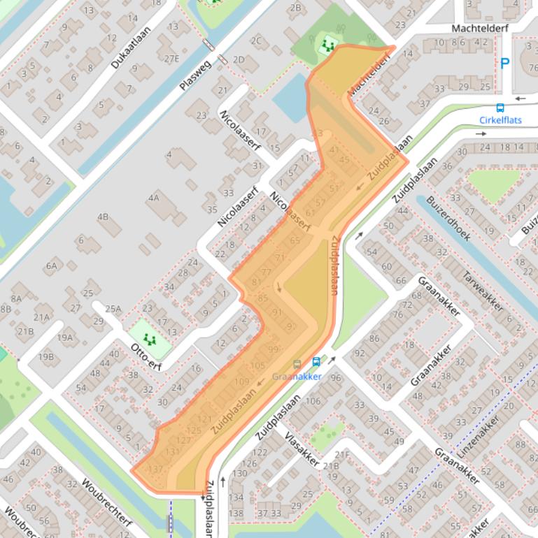 Kaart van postcodegebied 2743CW.