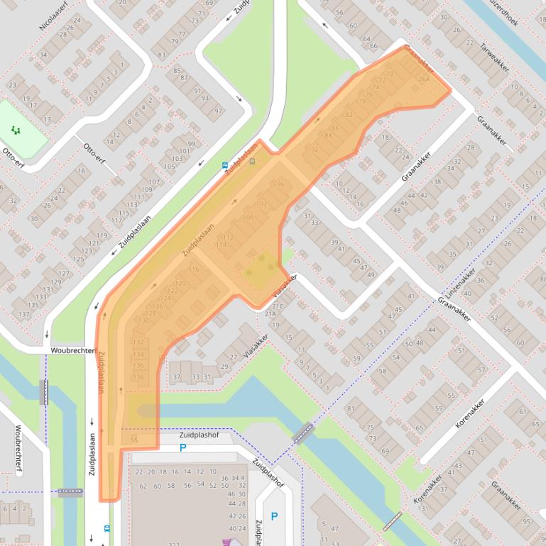 Kaart van postcodegebied 2743CZ.