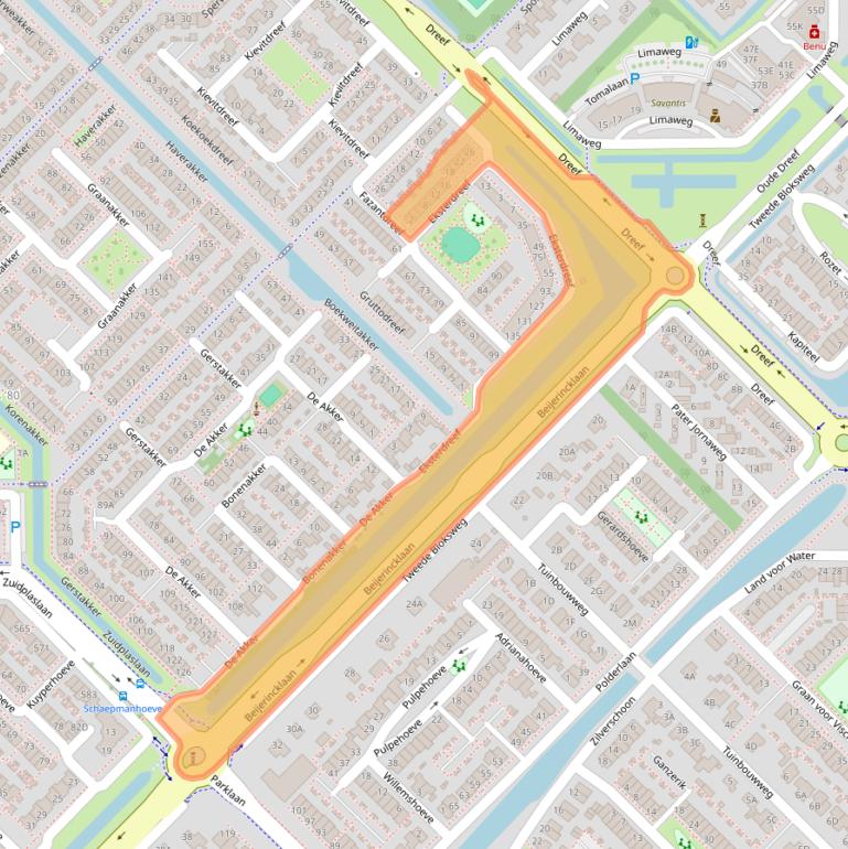 Kaart van postcodegebied 2743DA.