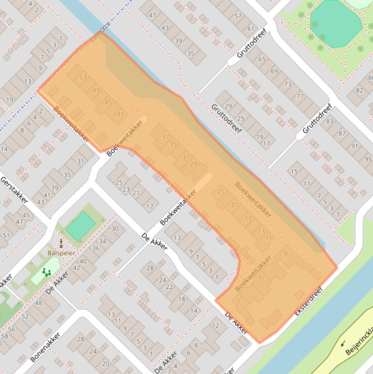 Kaart van postcodegebied 2743DL.