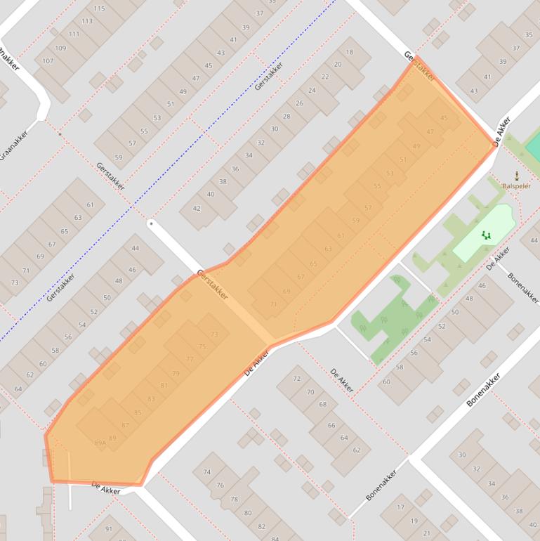 Kaart van postcodegebied 2743DS.