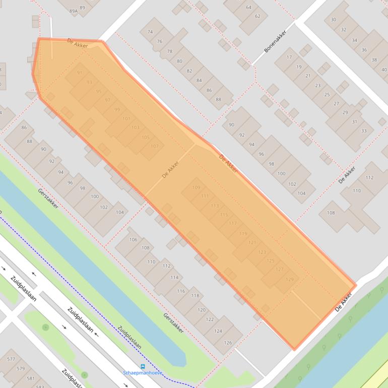 Kaart van postcodegebied 2743DT.