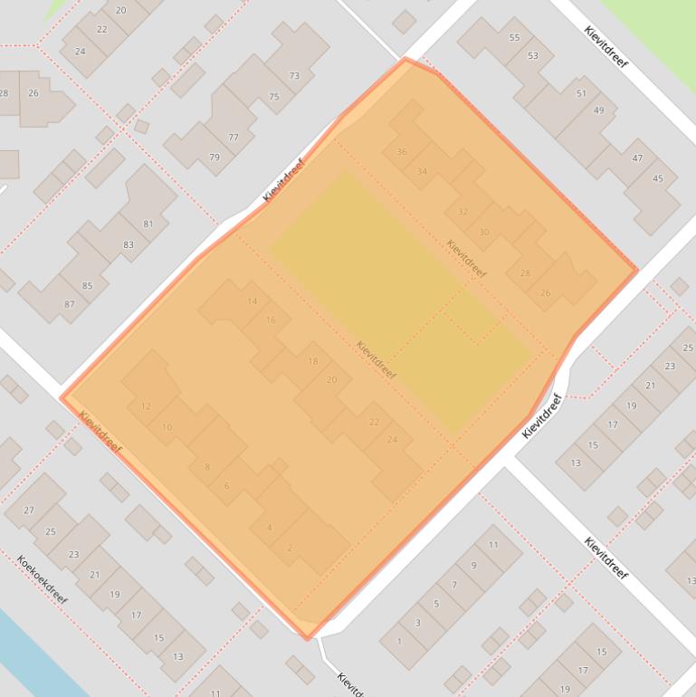 Kaart van postcodegebied 2743EE.