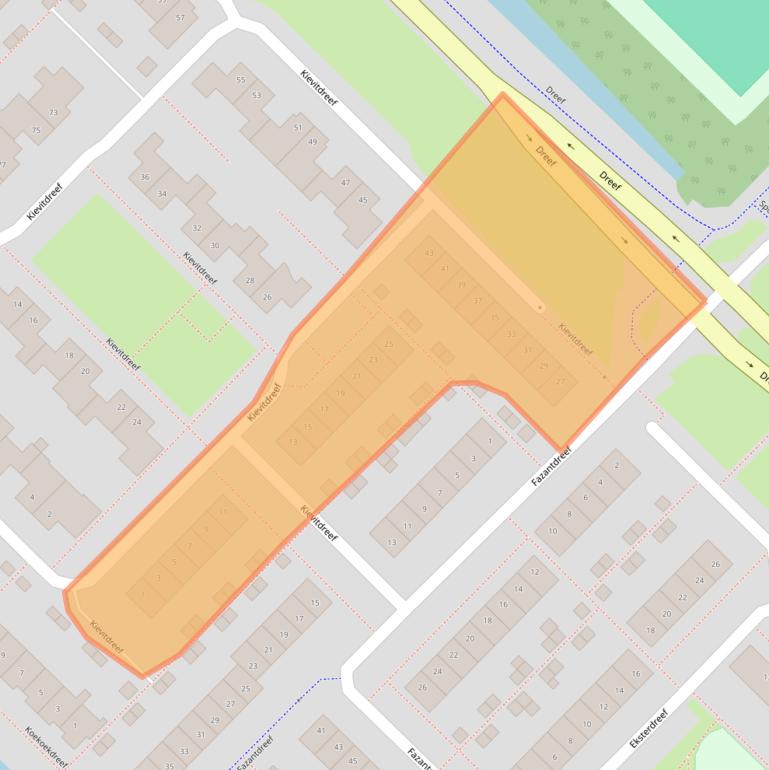 Kaart van postcodegebied 2743EG.