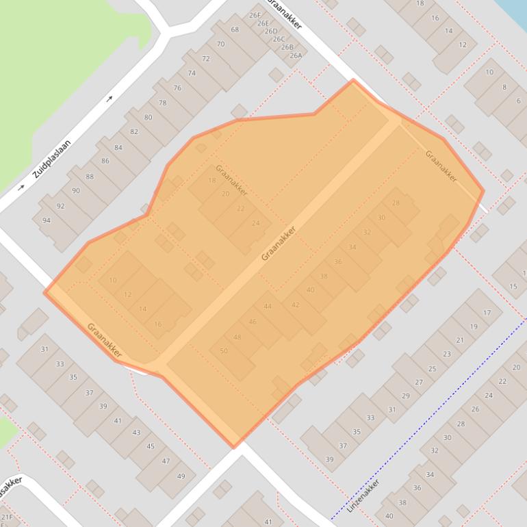 Kaart van postcodegebied 2743EK.