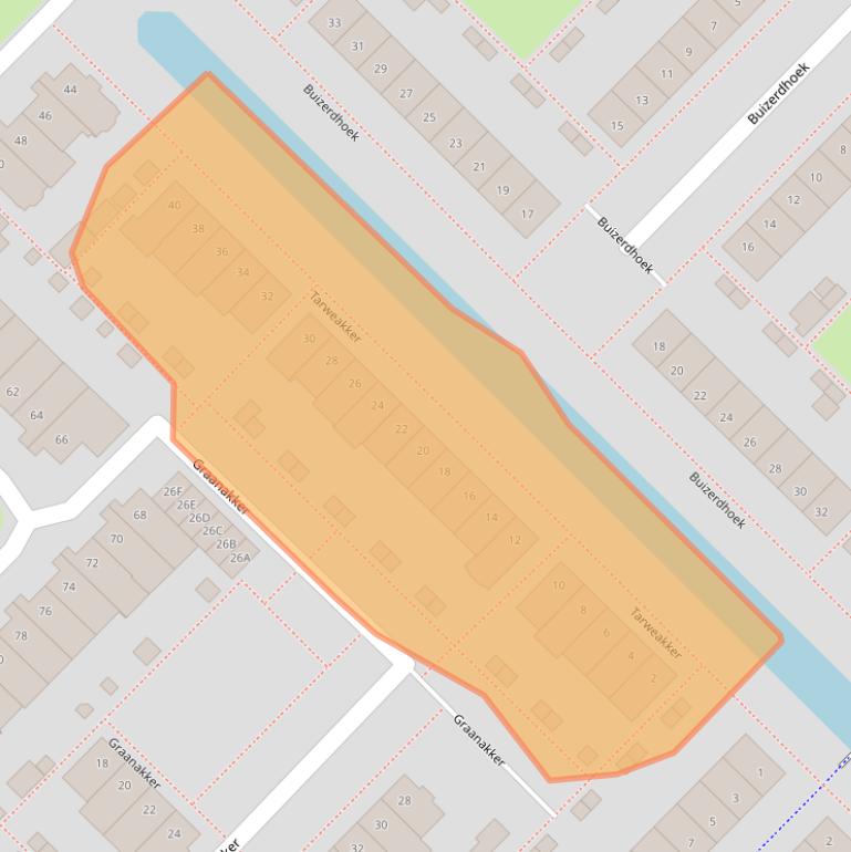 Kaart van postcodegebied 2743EW.