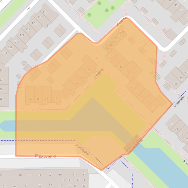 Kaart van postcodegebied 2743EZ.