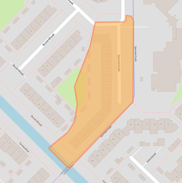 Kaart van postcodegebied 2743GB.