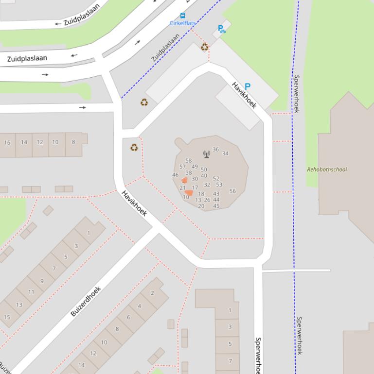 Kaart van postcodegebied 2743GD.