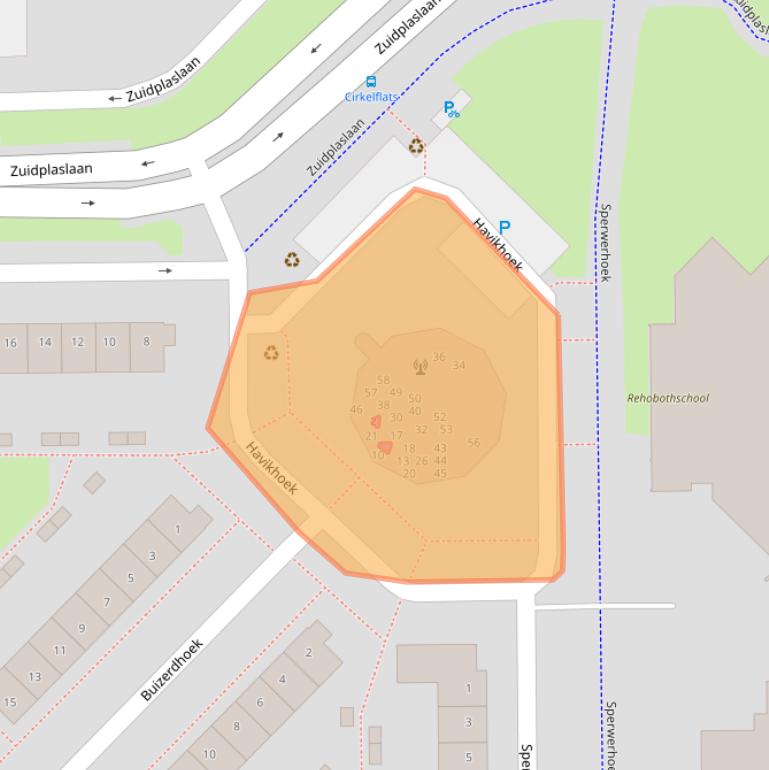 Kaart van postcodegebied 2743GE.