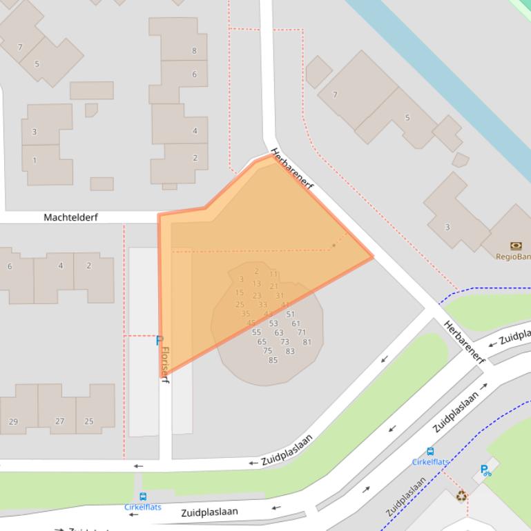 Kaart van postcodegebied 2743HJ.