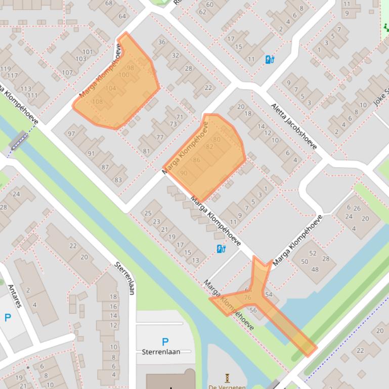 Kaart van postcodegebied 2743HZ.