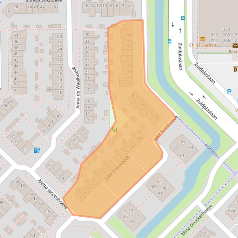 Kaart van postcodegebied 2743JC.