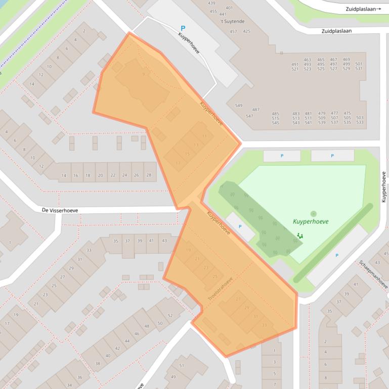 Kaart van postcodegebied 2743JM.