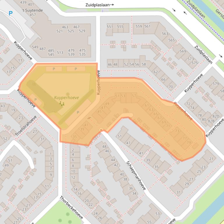 Kaart van postcodegebied 2743JN.