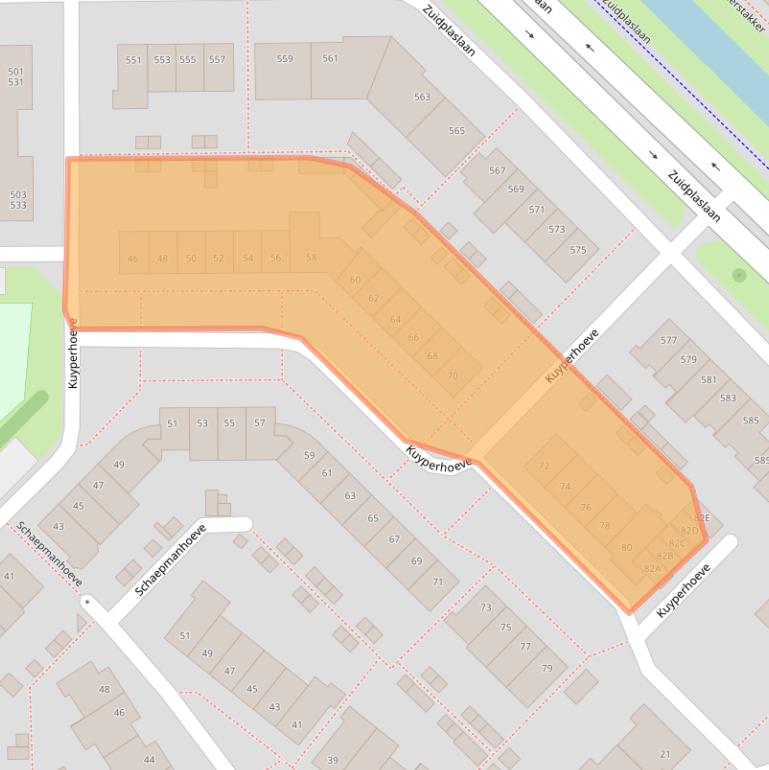 Kaart van postcodegebied 2743JR.