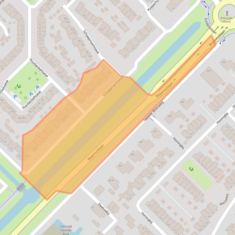 Kaart van postcodegebied 2743JV.