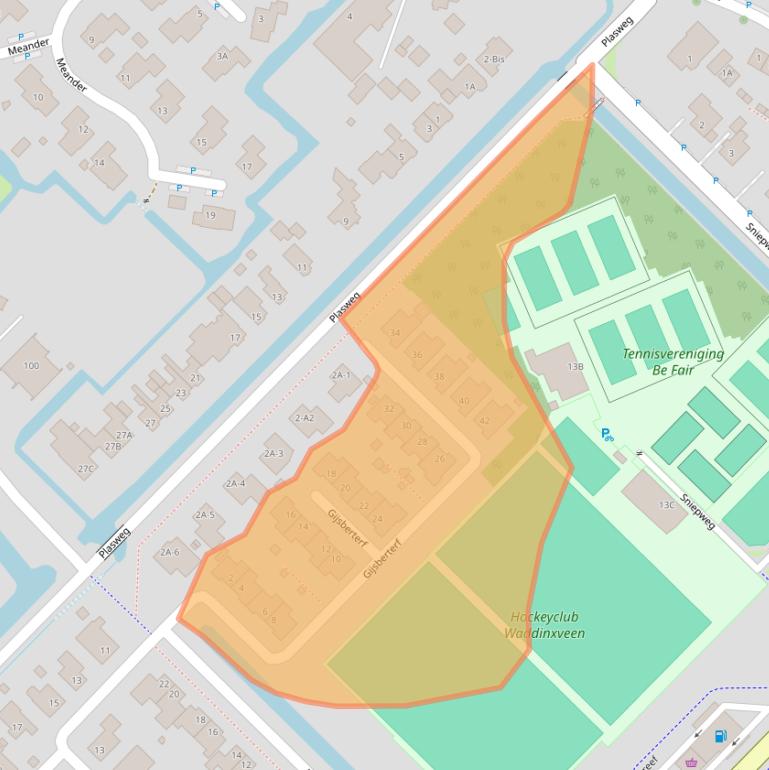 Kaart van postcodegebied 2743JZ.