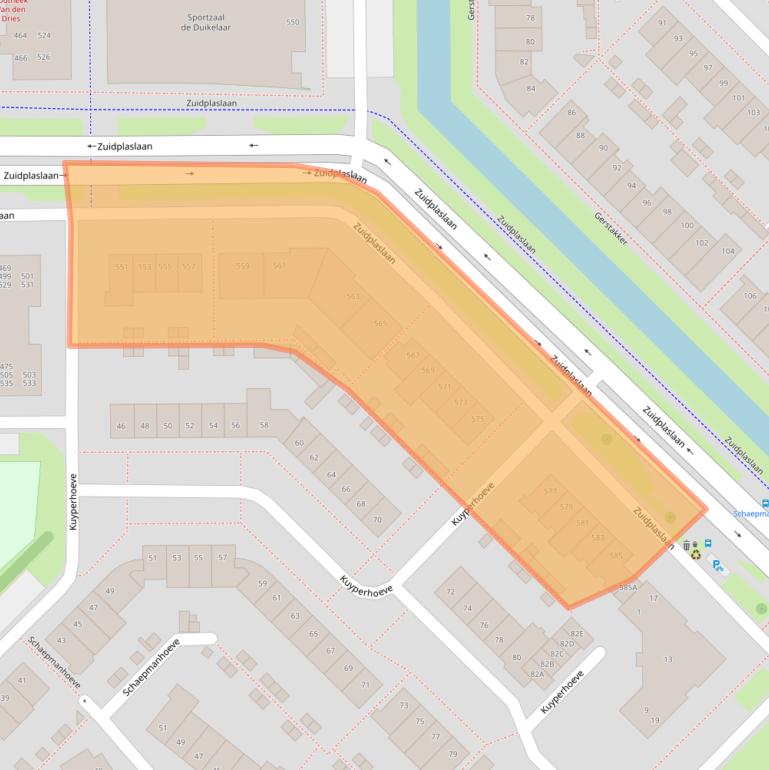 Kaart van postcodegebied 2743KD.